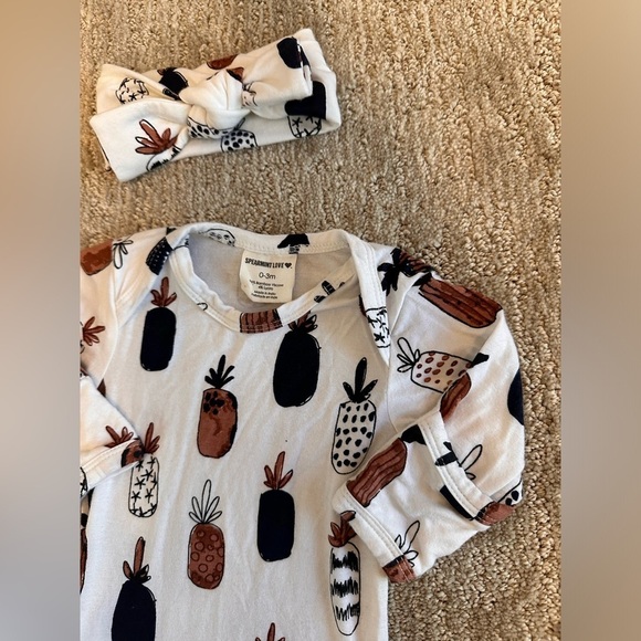 Spearmint Love Bamboo Plant Lovers Knotted Gown and Matching Headband Set - Picture 4 of 7